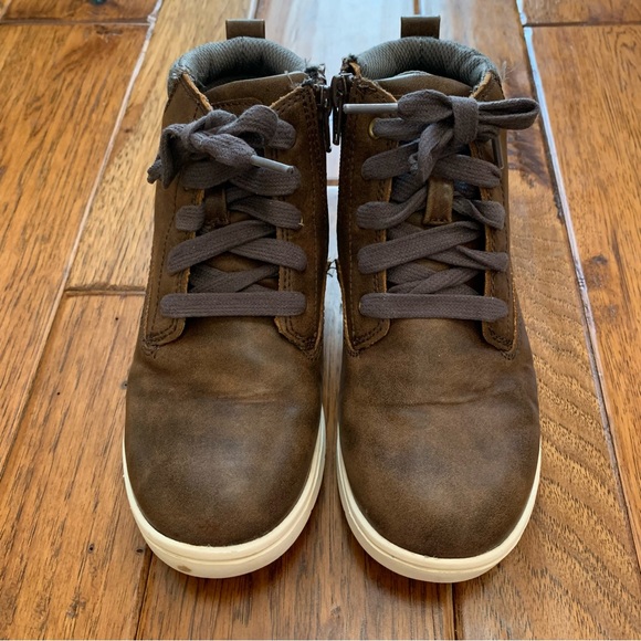 Cat & Jack | Chocolate Brown high top sneakers| Sz 2 - Picture 2 of 13